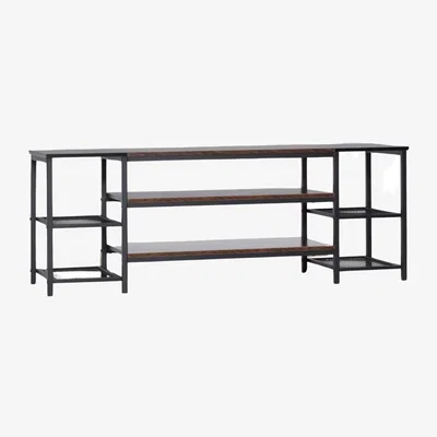 The Range 3 Tier TV Stand Unit With Open Shelves - Brown