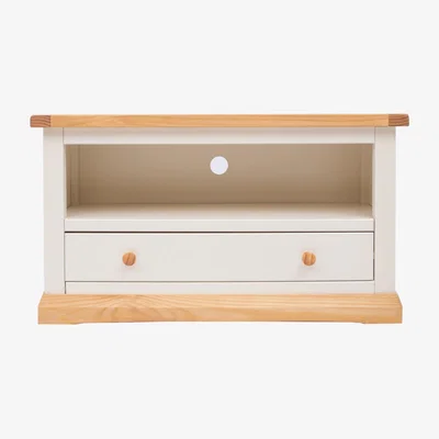 The Range Trevi 1 Drawer TV Stand - White / Wood Knob