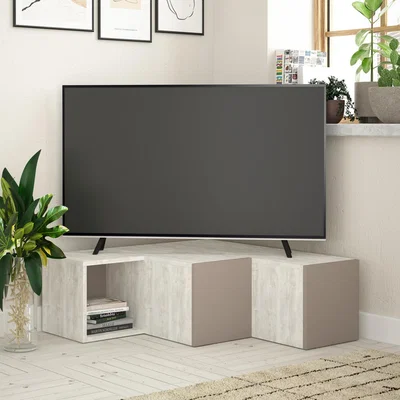 The Range Compact TV Stand - Mocha Grey / White Mocha