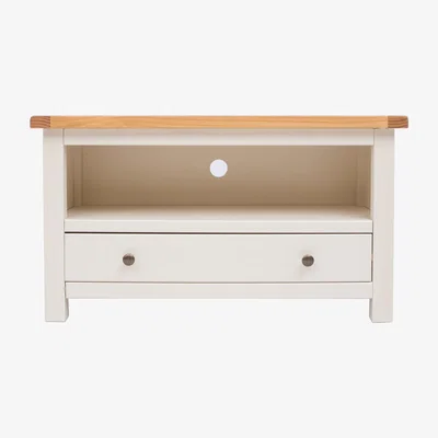 The Range Maggiori 1 Drawer TV Stand - White / Brass Knob