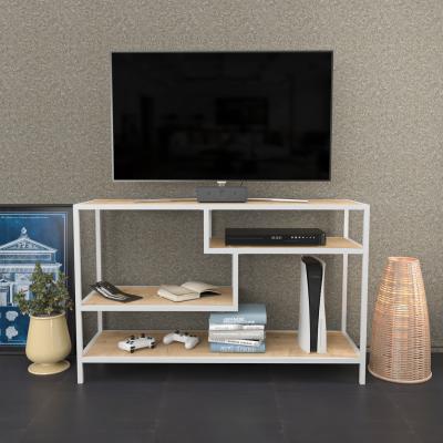 The Range Robbins 120cm Wide Tv Stand Sapphire Oak and White - Sapphire Oak