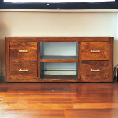 The Range Solid Wood Luca Media Unit - Brown