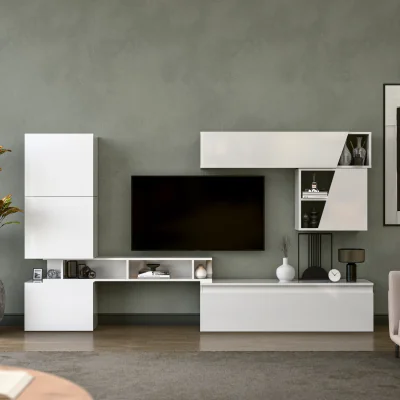 The Range Bucharest Wall Mounted Entertainment Center - High gloss White