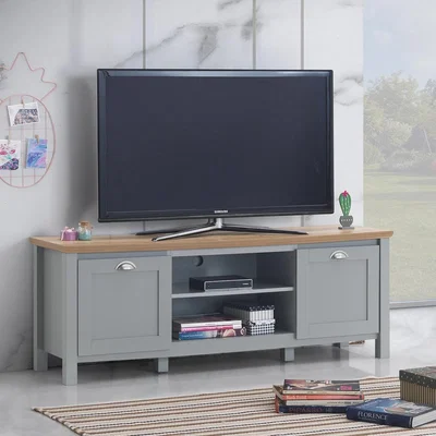 The Range Eaton TV Unit Stand Media Cabinet 2 Doors - Grey