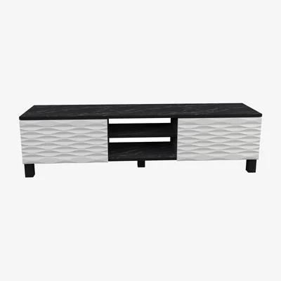 The Range Lukas Tv Stand - Black Marble Effect - White - Black Marble Effect