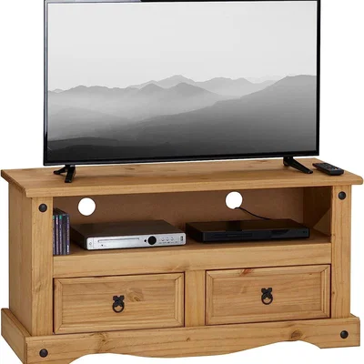 The Range Corona 2 Drawer Flat Screen TV Stand - Waxed Pine