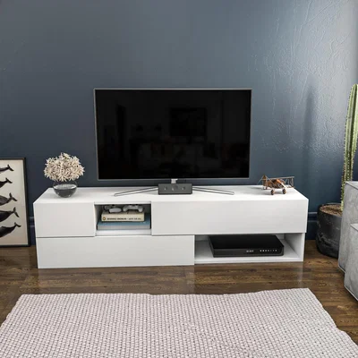 The Range Manhattan 1800 TV Stand  - Dark Gray and Sapphire Oak
