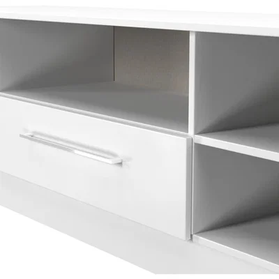 The Range Worcester Ready Assembled Wide 1 Drawer TV  Media Unit - White Matt & White