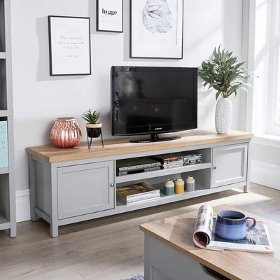 The Range Avon 2 Door Large TV Stand Storage Unit - Grey