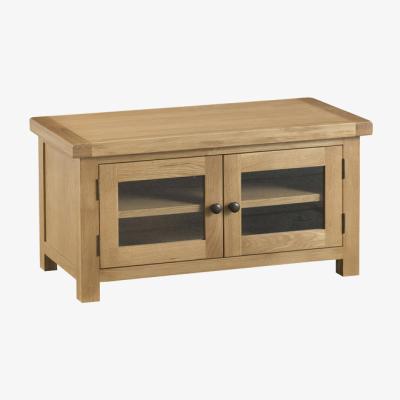 The Range Bisbrooke Country Standard TV Unit with Glass Doors - Medium Oak