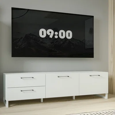 The Range Sali 2 Door 2 Drawer TV Unit in Light Grey - Light Grey