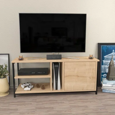 The Range Neola 120 cm Wide Tv Stand Sapphire Oak and Black - Sapphire Oak