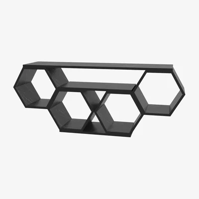 The Range Honey 140cm Wide Modern Honeycomb Shaped TV Stand - Black Marble Effect