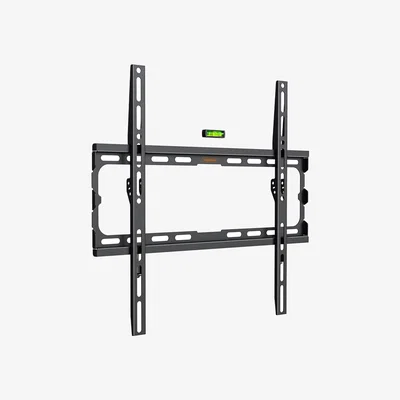 The Range Flat to Wall TV Bracket with Spirit Level and Quick Release Straps - Black