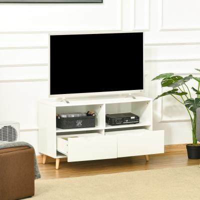 The Range HOMCOM 99cm TV Stand Cabinet Shelves Drawers Storage - White