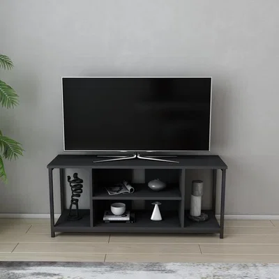 The Range Rinaldo 120 cm Wide Tv Stand Anthracite and Black - Anthracite