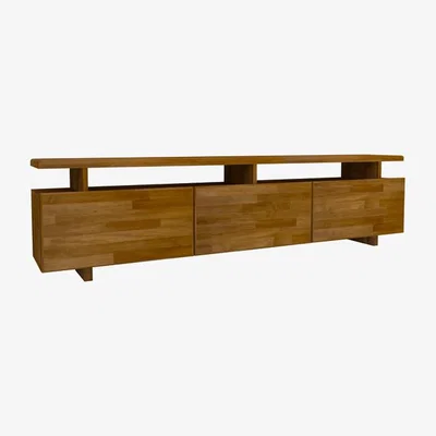 The Range Magnus Solid Wood TV Stand and Media Console - Oak