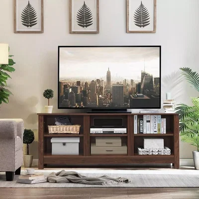 The Range 135cm TV Stand for TVs up to 55 Inches Open Storage - Brown