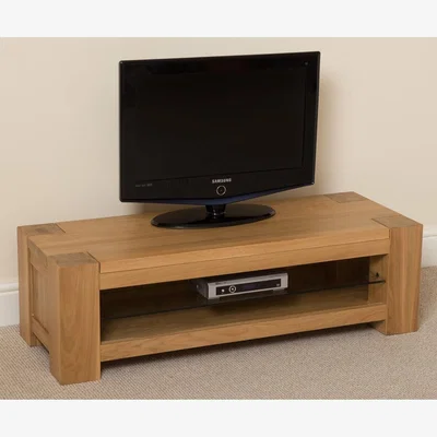 The Range Kuba Solid Oak Small Widescreen TV Unit with Storage - Oak