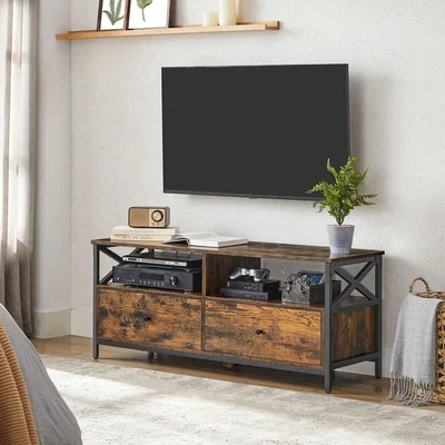 The Range 120cm TV Cabinet with 2 Drawers and 2 Storage Shelves - Brown
