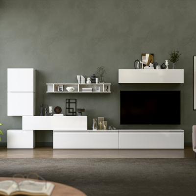 The Range Dijon Wall Mounted Entertainment Center - High gloss White