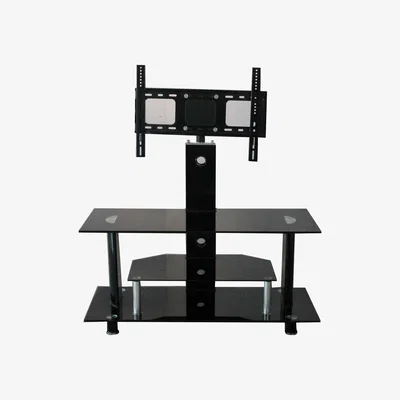 The Range Buckingham TV201 TV Stand with LCD Bracket & 3 Black Glass Shelves - Black