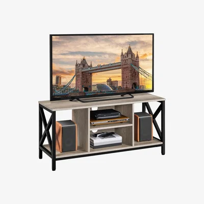 The Range Industrial TV Stand with X-Shape Structures - Grey