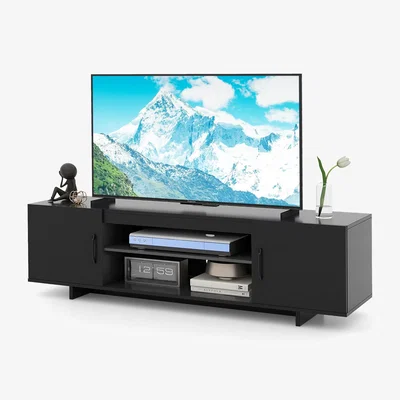The Range TV Stand Media Console Table - Black