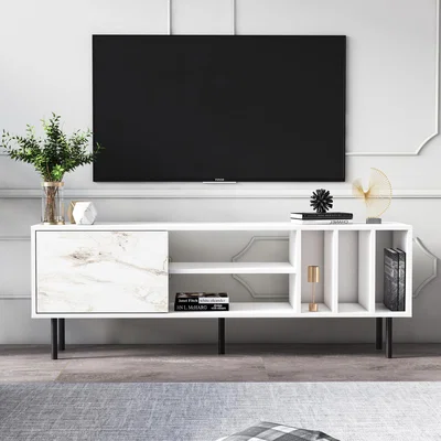 The Range Pietra Modern TV Stand and Media Console - White