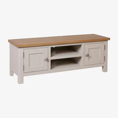 The Range Home Source Ramsgate 2 Door Oak TV Stand - Grey