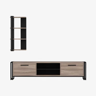 The Range Lesa Metal TV Stand, TV Table and Lowboard, - Taupe