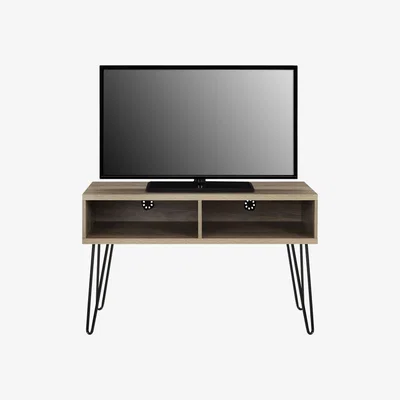 The Range Owen Rustic Oak Retro TV Stand Table With Shelves Up To 42" - Rustic Oak