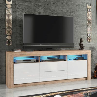 The Range TV Unit 160cm - Oak - Colour: Oak Body & White Gloss Doors