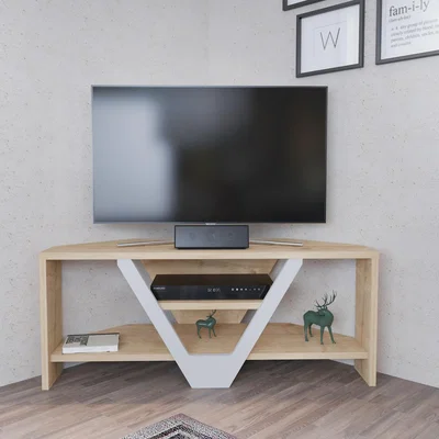 The Range Karin 90 cm Wide Tv Stand Sapphire Oak White - Sapphire Oak