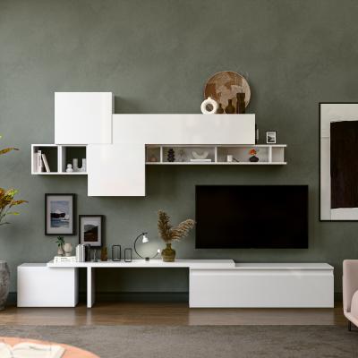 The Range Bilbao Wall Mounted Entertainment Center - High gloss White