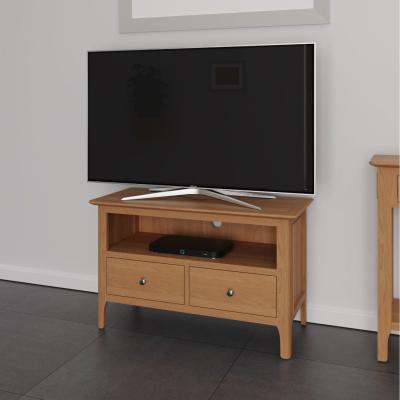 The Range Home Source Natland 2 Drawer Oak Small TV Stand    - Oak