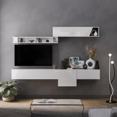 The Range Leiden Wall Mounted Entertainment Center - High gloss White