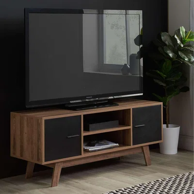 The Range TV Unit Gloss White or Black TV Stand Entertainment Unit Shard - Black
