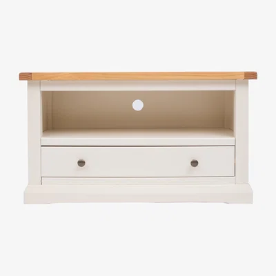 The Range Castelli 1 Drawer TV Stand - White / Brass Knob