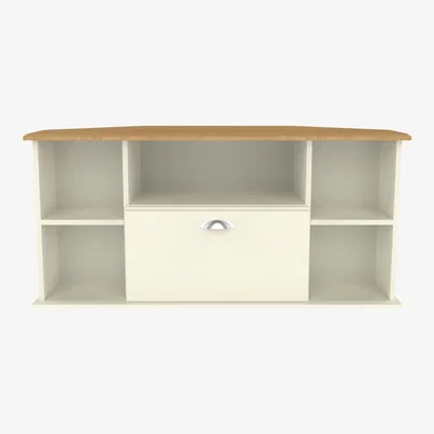 The Range Victoria Ready Assembled Corner TV Unit - Cream Ash & Riviera Oak