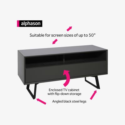 The Range Alphason Carbon 1200mm TV Stand - Black and Grey