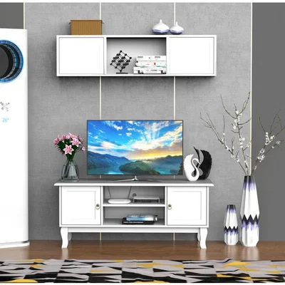 The Range High Gloss TV Stand Unit With Drawer - White