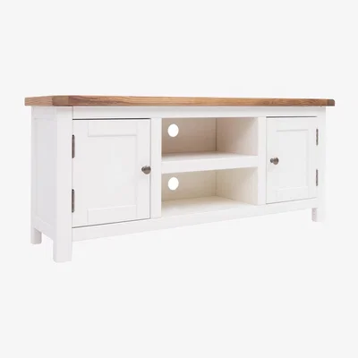 The Range Lovere 2 Doors TV Unit - Off White / Antique Brass Knob