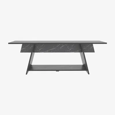 The Range Lanca 120cm Tv Stand for up to 55" Black Marble Effect - Black Marble Effect