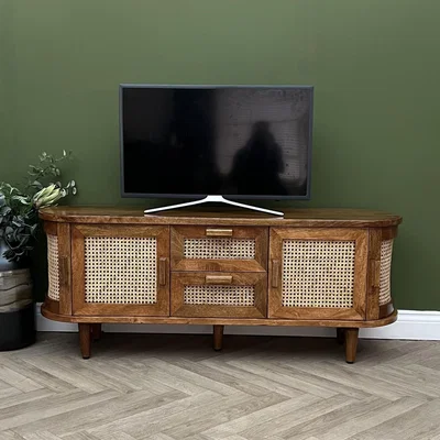 The Range Rattan Oval Tv Media Unit - Brown