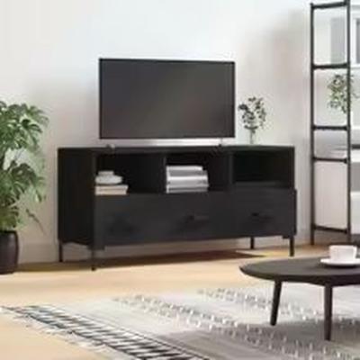 The Range 102cm Stylish Black Engineered Wood TV Cabinet - Black