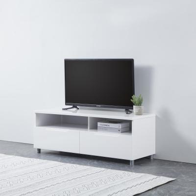 The Range Highbridge 2 Drawer High Gloss TV Stand Storage Unit - White - White
