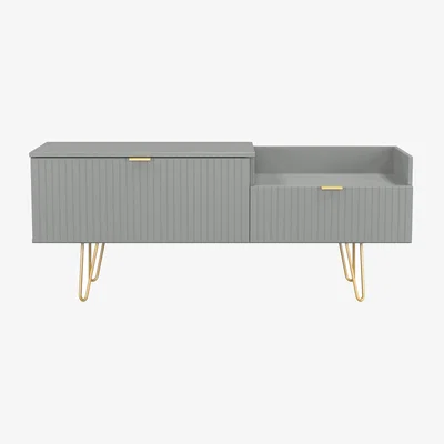 The Range Linear Ready Assembled 2 Drawer Coffee TV Unit - Dusk Grey