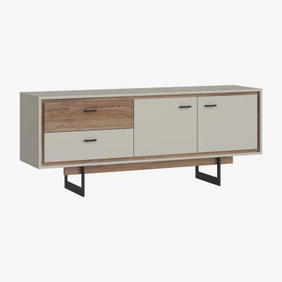 The Range Rivero 2-Door 2-Drawer TV Unit - Oak & Grey