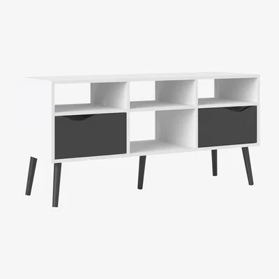 The Range Toyen TV Unit - Wide - White and Black Matt